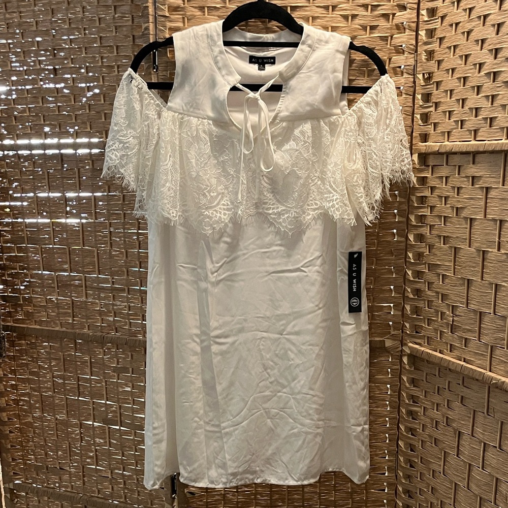 White Lace Off-Shoulder Dress NWT